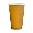 BioPak Hot Cups 16oz Single Wall Kraft Fit Large Lids