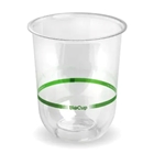 BioPak Green Stripe Clear Tumbler BioCups 500mls