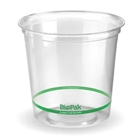 Clear Cold Bowls 700ml from BioPak Green Stripe