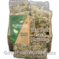 Order Wholesale Kuranda Wholefoods Nut Free Gluten Free 3kg Spiced Apple Muesli. Online Good Food Warehouse.