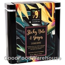 Floral Gift Tin 200g - Sticky Date Ginger - Byron Bay Cookies (1x200g)