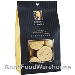 Order Wholesale Fresh Byron Bay Lemon Mac Nut Shortbread Baby Button 150g Gift Bags from Good Food Warehouse