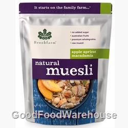 Order Wholesale 1.25kg Brookfarm Natural Macadamia Apricot Apple Muesli Online Good Food Warehouse