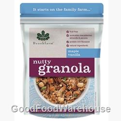 Order Wholesale 450g Nutty Granola Maple Vanilla direct from Brookfarm Byron Bay Bakehouse