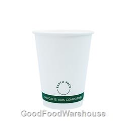 12oz PLA Single Wall White Compostable Cups | Coffee Cup Wholesaler | Good Food Warehouse