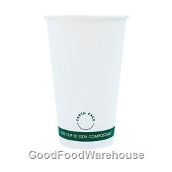 16oz PLA Single Wall White Compostable Cups | Coffee Cups Wholesaler | Good Food Warehouse