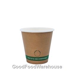 4oz PLA Single Wall Kraft Compostable Cups | Coffee Cup Wholesaler | Good Food Warehouse