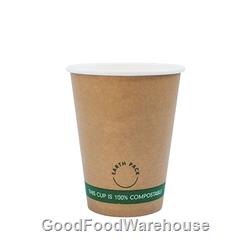 12oz PLA Single Wall Kraft Compostable Cups | Wholesale Coffee Cups | Good Food Warehouse