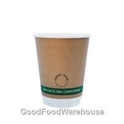 12oz PLA Double Wall Kraft Compostable Cups | Cafe Suppliers | Good Food Warehouse