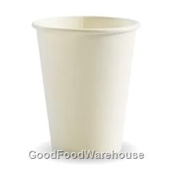 BioPak Hot Cups 12oz Single Wall White Fit Large Lids