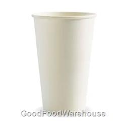 BioPak Hot Cups 16oz Single Wall White Fit Large Lids