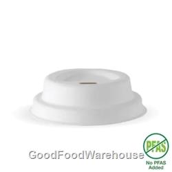 White BioPak Plant Fibre Home Compostable Lids 63mm