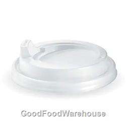 White BioPak PS Spout Coffee Cup Lids