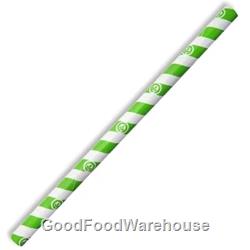 BioStraws Green Stripe Jumbo 10mm