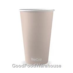 BioPak Hot Cups 16oz Single Wall Stone Fit Large Lids