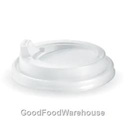 White BioPak PS Spout Coffee Cup Lids