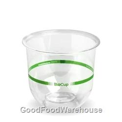 BioPak Green Stripe Clear Tumbler BioCups 360mls