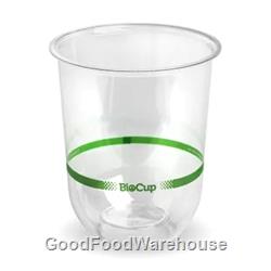 BioPak Green Stripe Clear Tumbler BioCups 250mls